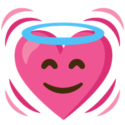 smiling face with halo and beating heart