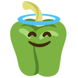 smiling face with halo and bell pepper