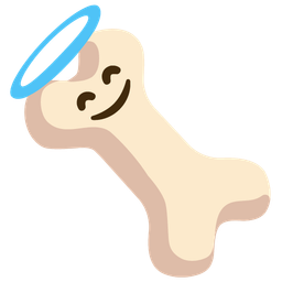 smiling face with halo and bone