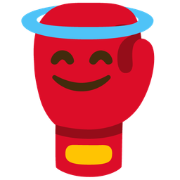 smiling face with halo and boxing glove
