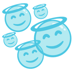 smiling face with halo and bubbles