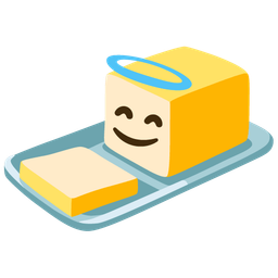 smiling face with halo and butter