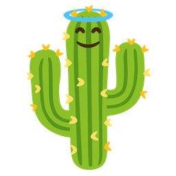 smiling face with halo and cactus