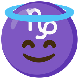 smiling face with halo and Capricorn