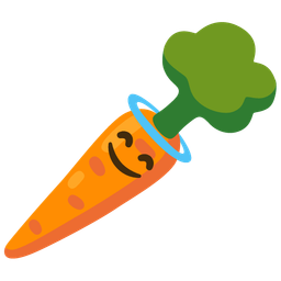 smiling face with halo and carrot