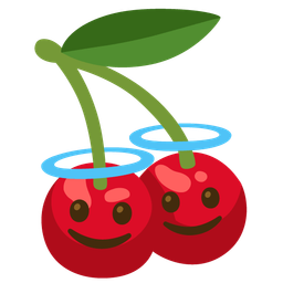 smiling face with halo and cherries