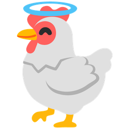 smiling face with halo and chicken