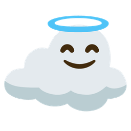 smiling face with halo and cloud