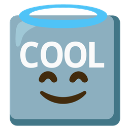 smiling face with halo and COOL button