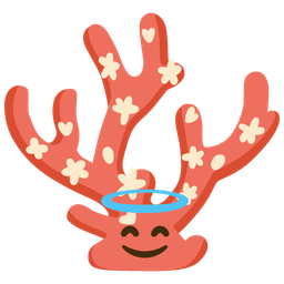 smiling face with halo and coral