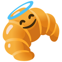smiling face with halo and croissant