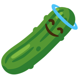 smiling face with halo and cucumber