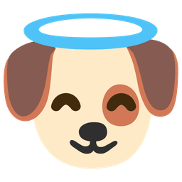 smiling face with halo and dog face
