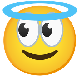 smiling face with halo and eyes