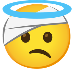 smiling face with halo and face with head-bandage