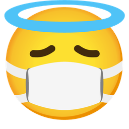 smiling face with halo and face with medical mask