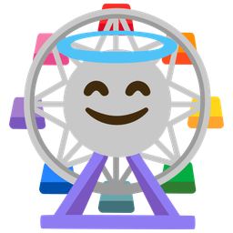 smiling face with halo and ferris wheel