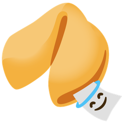 smiling face with halo and fortune cookie