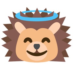 smiling face with halo and hedgehog