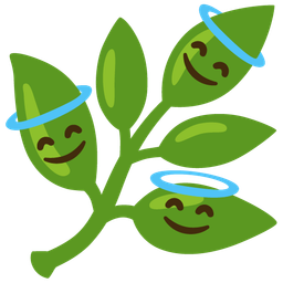 smiling face with halo and herb