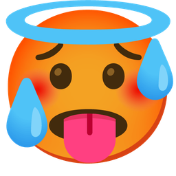 smiling face with halo and hot face