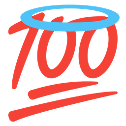 smiling face with halo and hundred points