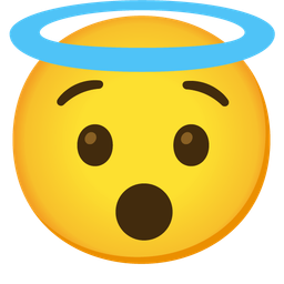 smiling face with halo and hushed face