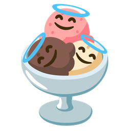 smiling face with halo and ice cream