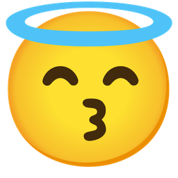 Smiling face with halo and Kissing face with smiling eyes
