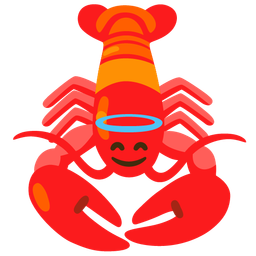 smiling face with halo and lobster