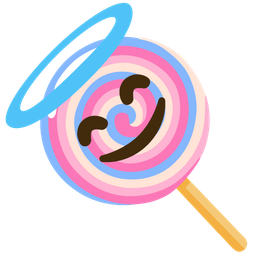 smiling face with halo and lollipop