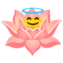 smiling face with halo and lotus