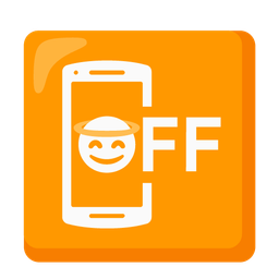 smiling face with halo and mobile phone off