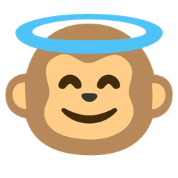 smiling face with halo and monkey face