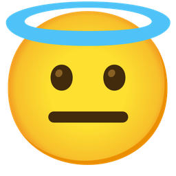 smiling face with halo and neutral face