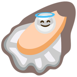 smiling face with halo and oyster