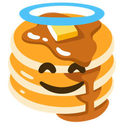 smiling face with halo and pancakes