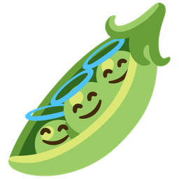 smiling face with halo and pea pod