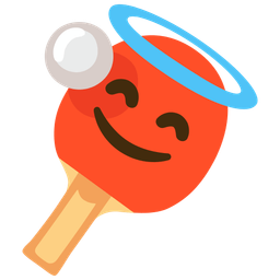 smiling face with halo and ping pong