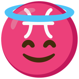 smiling face with halo and Pisces