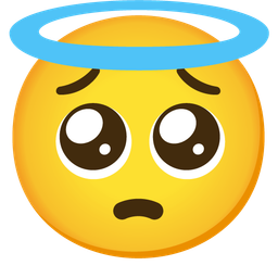 smiling face with halo and pleading face