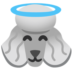 smiling face with halo and poodle