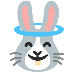 smiling face with halo and rabbit face