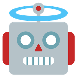 smiling face with halo and robot