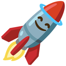 smiling face with halo and rocket