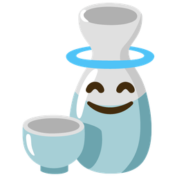 smiling face with halo and sake