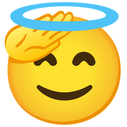 smiling face with halo and saluting face