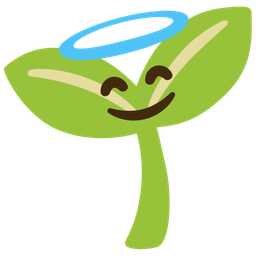 smiling face with halo and seedling