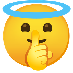 smiling face with halo and shushing face