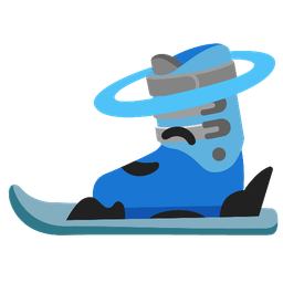 smiling face with halo and skis